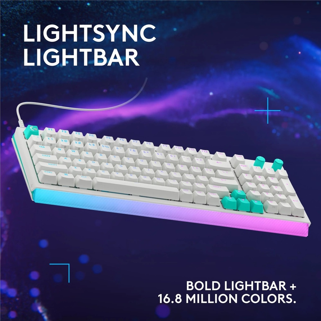 Logitech G512 X 98 Dual Swap TMR Analog / Mechanical Wired Gaming Keyboard Analog Optical Switch With LIGHTSYNC RGB - White