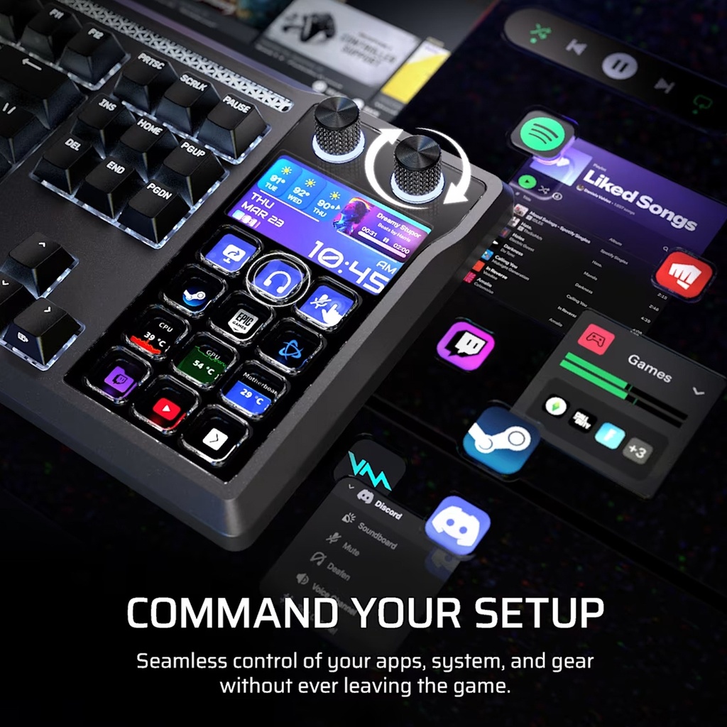 Corsair Galleon 100 SD Stream Deck-Integrated Full-Size Wired Mechanical Gaming Keyboard (Black)