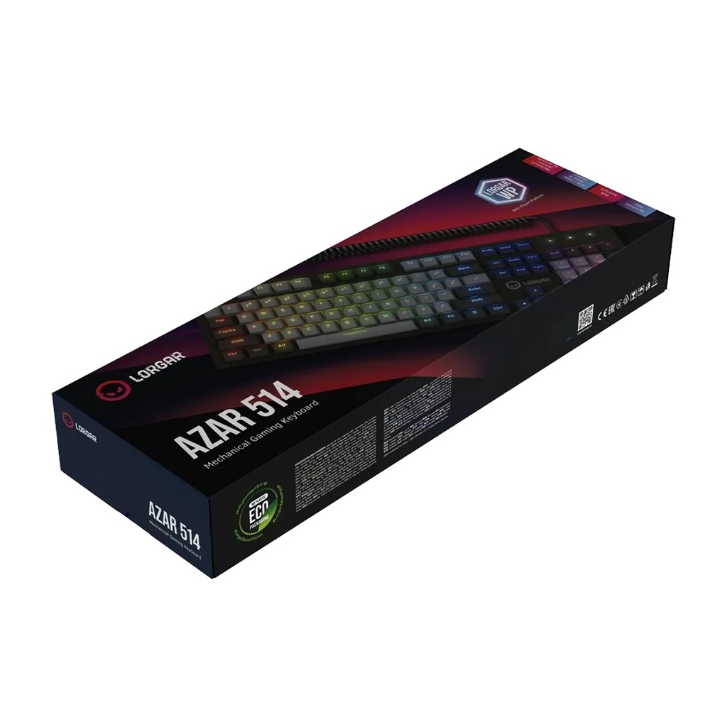 Lorgar Advanced Azar 514 RGB Wired Mechanical Gaming Keyboard Linear Dream Switches - Black