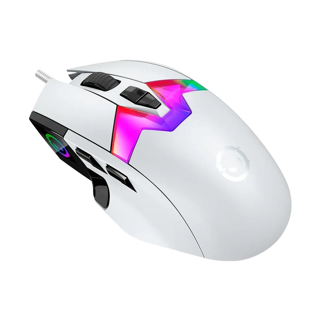 Lorgar Pro MSP80 RGB 8 Buttons 26K DPI, Pixart PAW3395, Ergonomic Wired Gaming Mouse - White