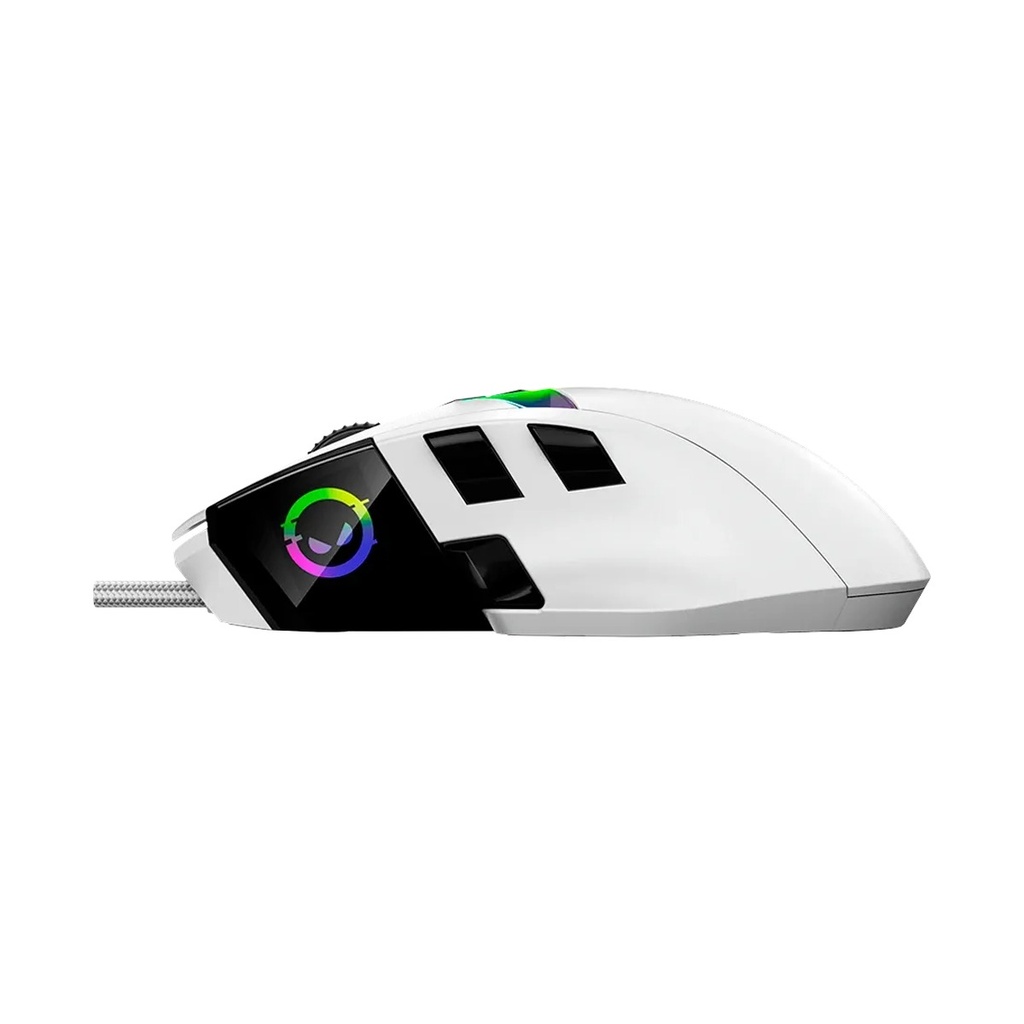 Lorgar Pro MSP80 RGB 8 Buttons 26K DPI, Pixart PAW3395, Ergonomic Wired Gaming Mouse - White