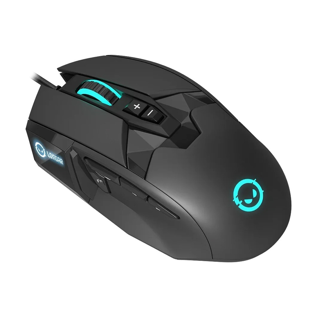 Lorgar Stricter 579 RGB 9 Buttons Pixart PAW3336 Sensor 12K DPI Ergonomic Wired Gaming Mouse - Black
