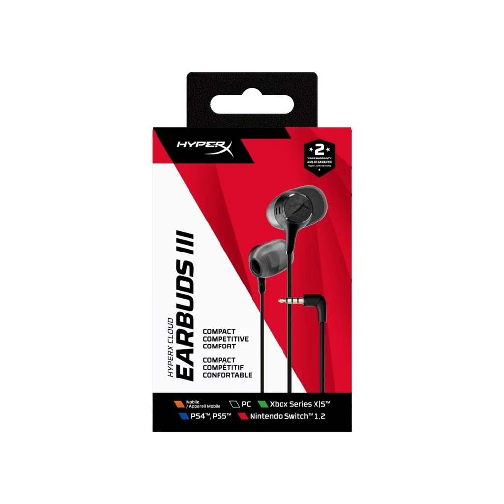 HyperX Cloud EarBuds III For Mobile,PC,Xbox Series X|S, PS4 PS5, & Nintendo Switch 1.2 - Black