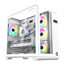 Gameon Infinity Series ARGB ATX Mid Tower Gaming PC Case - White (7 ARGB Fans Included)