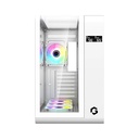 Gameon Infinity Series ARGB ATX Mid Tower Gaming PC Case - White (7 ARGB Fans Included)