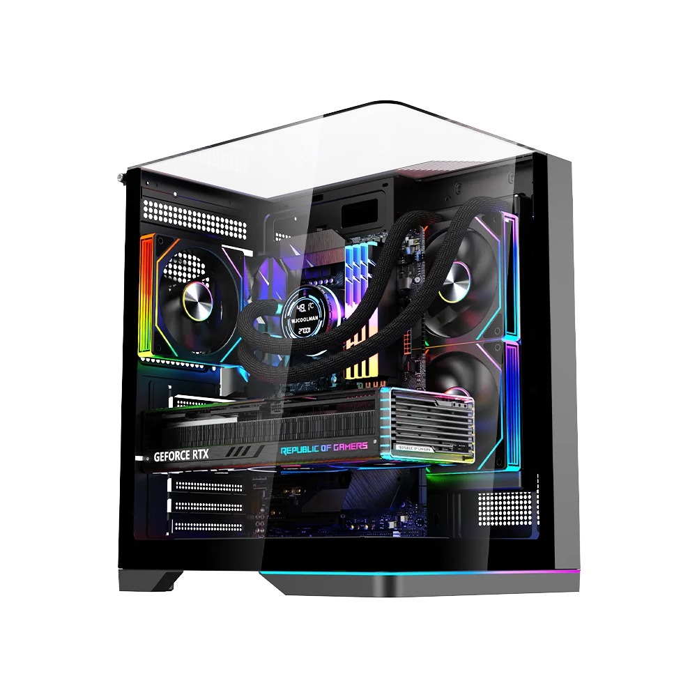Gameon Valkyrie X Series Mid Tower Gaming Case - Black (4 Fans Included)