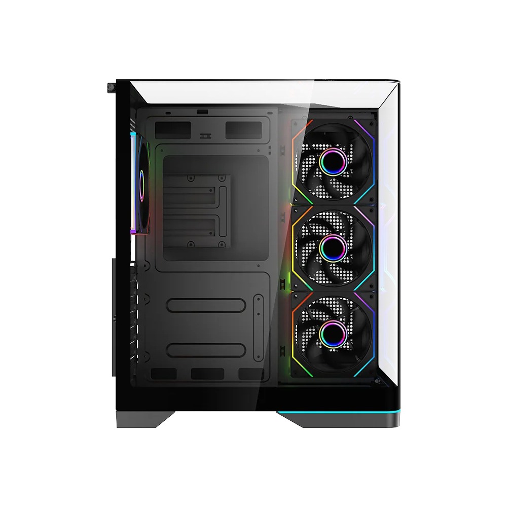 Gameon Valkyrie X Series Mid Tower Gaming Case - Black (4 Fans Included)