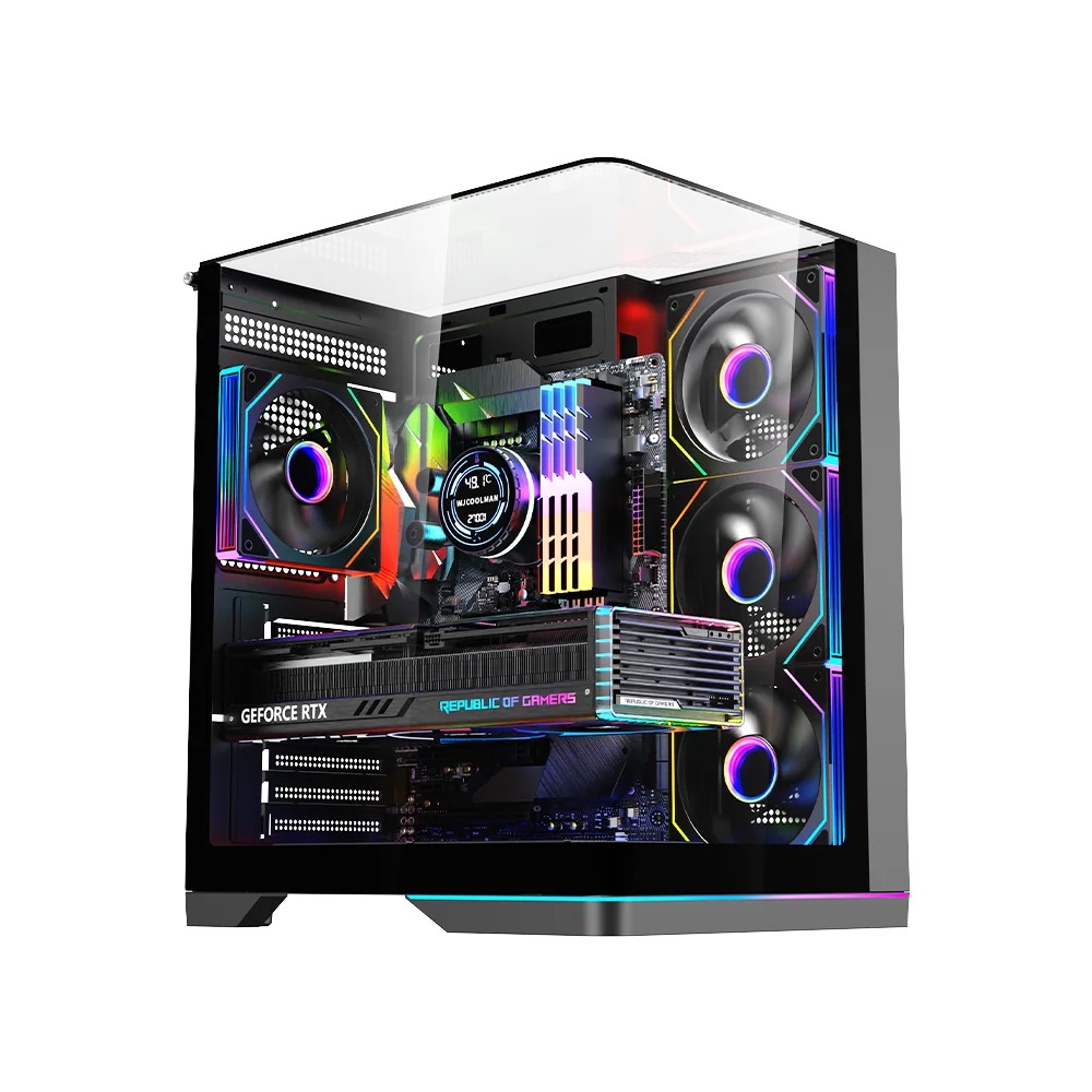 Gameon Valkyrie X Series Mid Tower Gaming Case - Black (4 Fans Included)