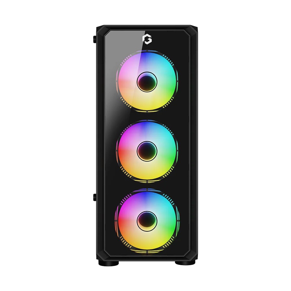 Gameon Emperor Midnight VX Series Mid Tower Gaming Case With 4 ARGB Fans - Black