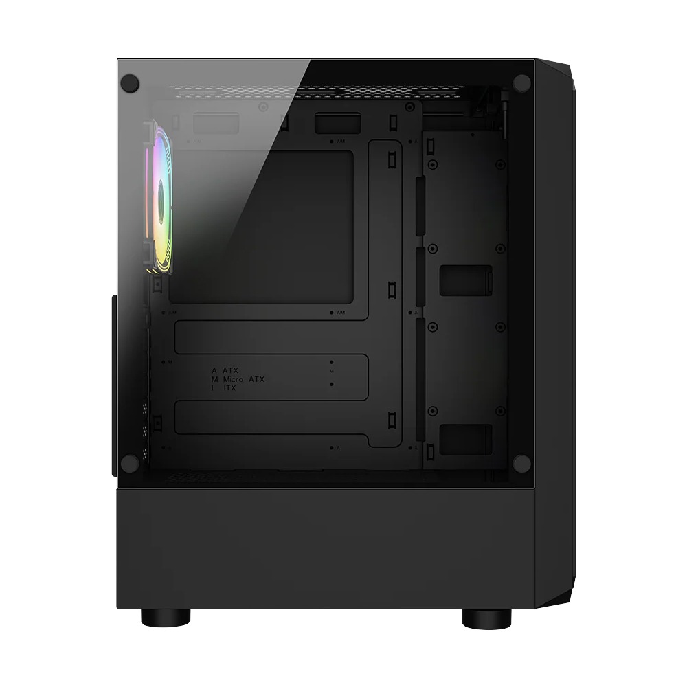 Gameon Emperor Midnight VX Series Mid Tower Gaming Case With 4 ARGB Fans - Black