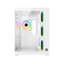 Gameon Emperor Arctic VX Series Mid Tower Gaming Case With 4 ARGB Fans - White