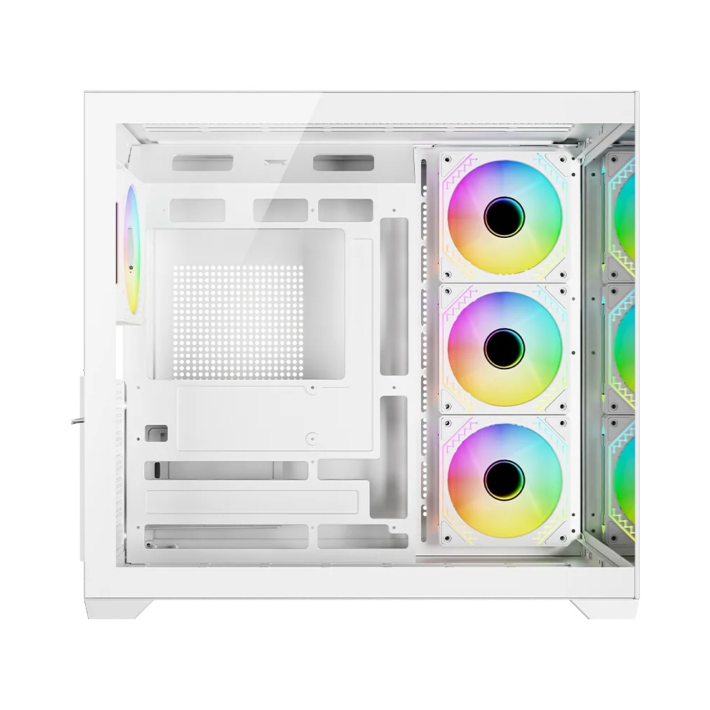 Gameon Emperor Arctic VX Series Mid Tower Gaming Case With 4 ARGB Fans - White