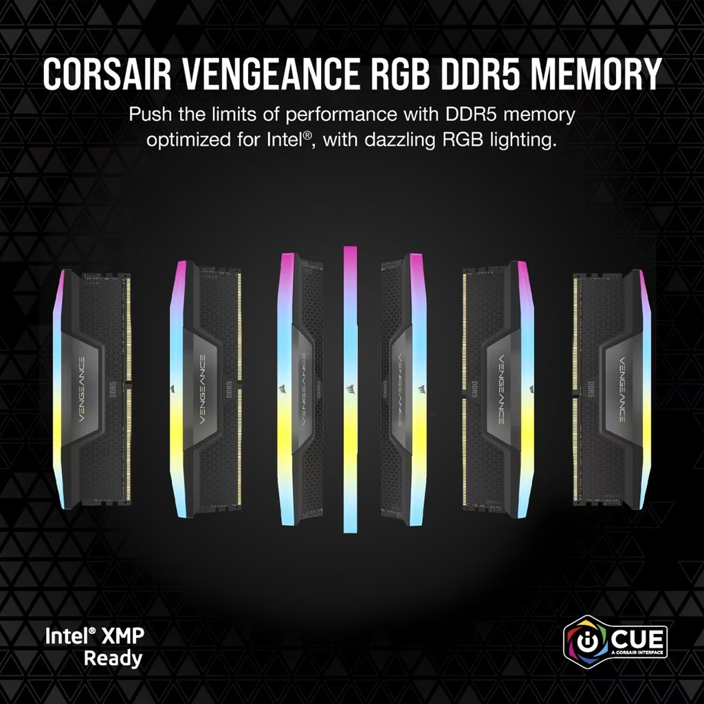 Corsair Vengeance RGB 64GB (2x32GB) DDR5 6000MHz CL38 Memory Kit - Black 4
