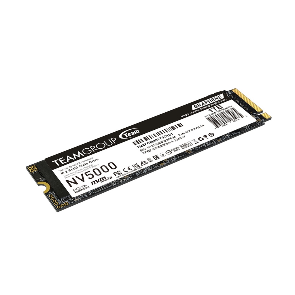 Team Group NV5000 M.2 2280 1TB PCIe 4.0 x4 with NVMe, Read/Write Speed up to 4500 / 1900MB/s 4