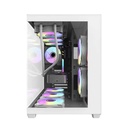 DarkFlash Aigo C285P V2 Mid Tower Two Panel Front & Left Side Tempered Glass Case with 7 ARGB Fans - White 3