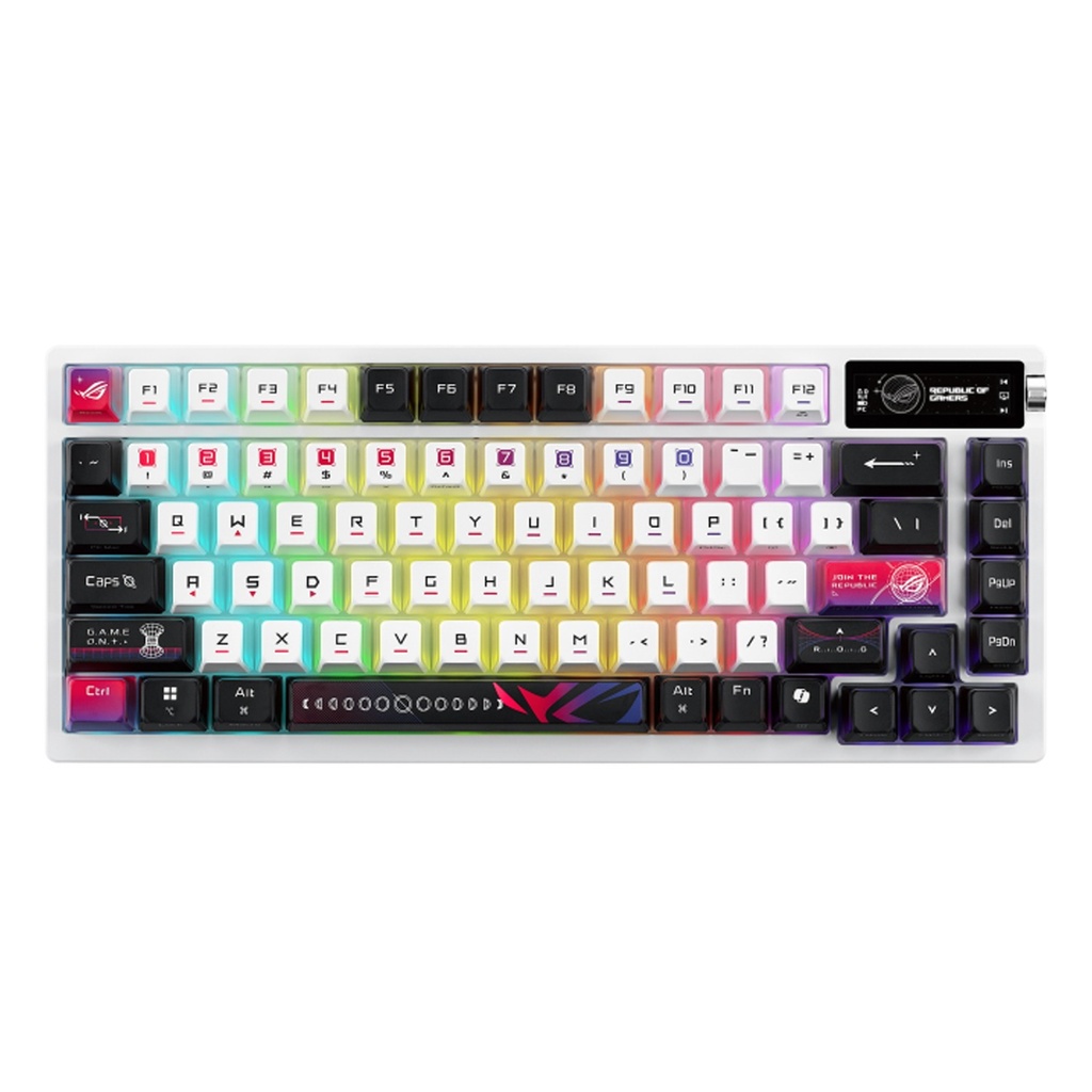Asus Rog M704 Azoth X 75% Mechanical Wireless Gaming Keyboard, NX Snow V2 Switch - White (Arabic layout) 3