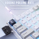 Attack Shark X68 Max Wired Megnatic Swtich 8000Hz Polling Rate, 0.0005mm RT - White Contour Line 4