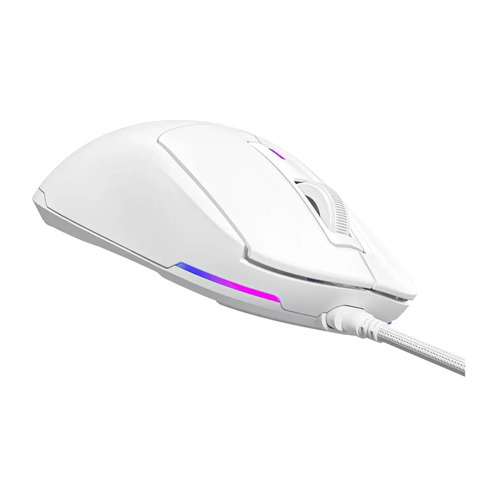 Lorgar Advanced MSA10 RGB 6 Buttons 12K DPI, Pixart PAW3311 Optical Wired Gaming Mouse - White 3