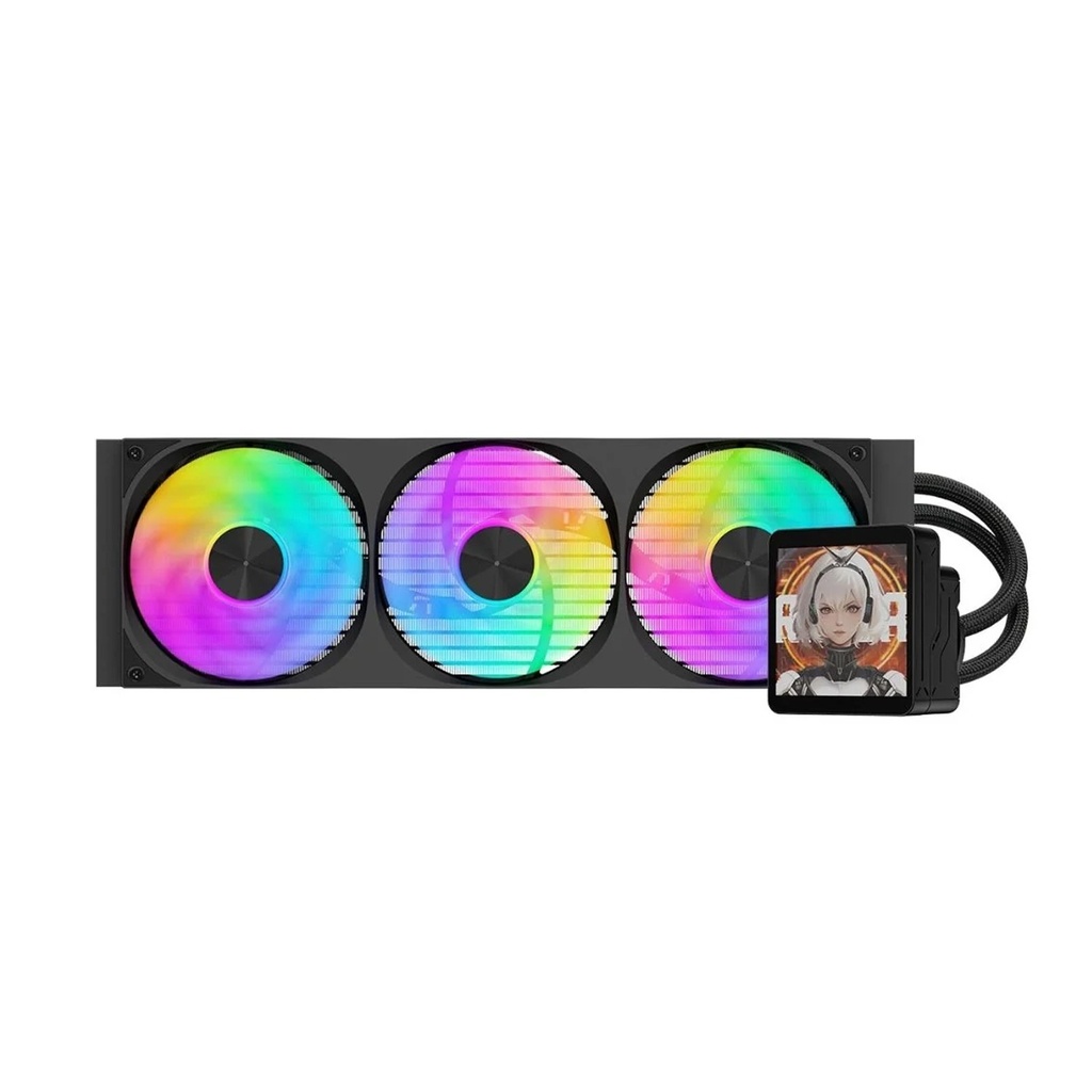 DarkFlash Wave DV360S MAX ARGB AIO 360mm Liquid CPU Cooler - Black 4