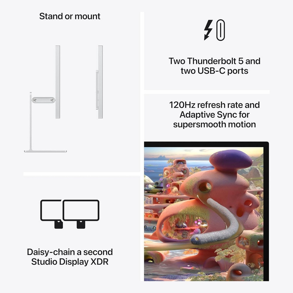 Apple Studio Display XDR 27" 5K Retina With Nano-Texture Glass, VESA Mount Adapter - Silver (Stand not included) 4