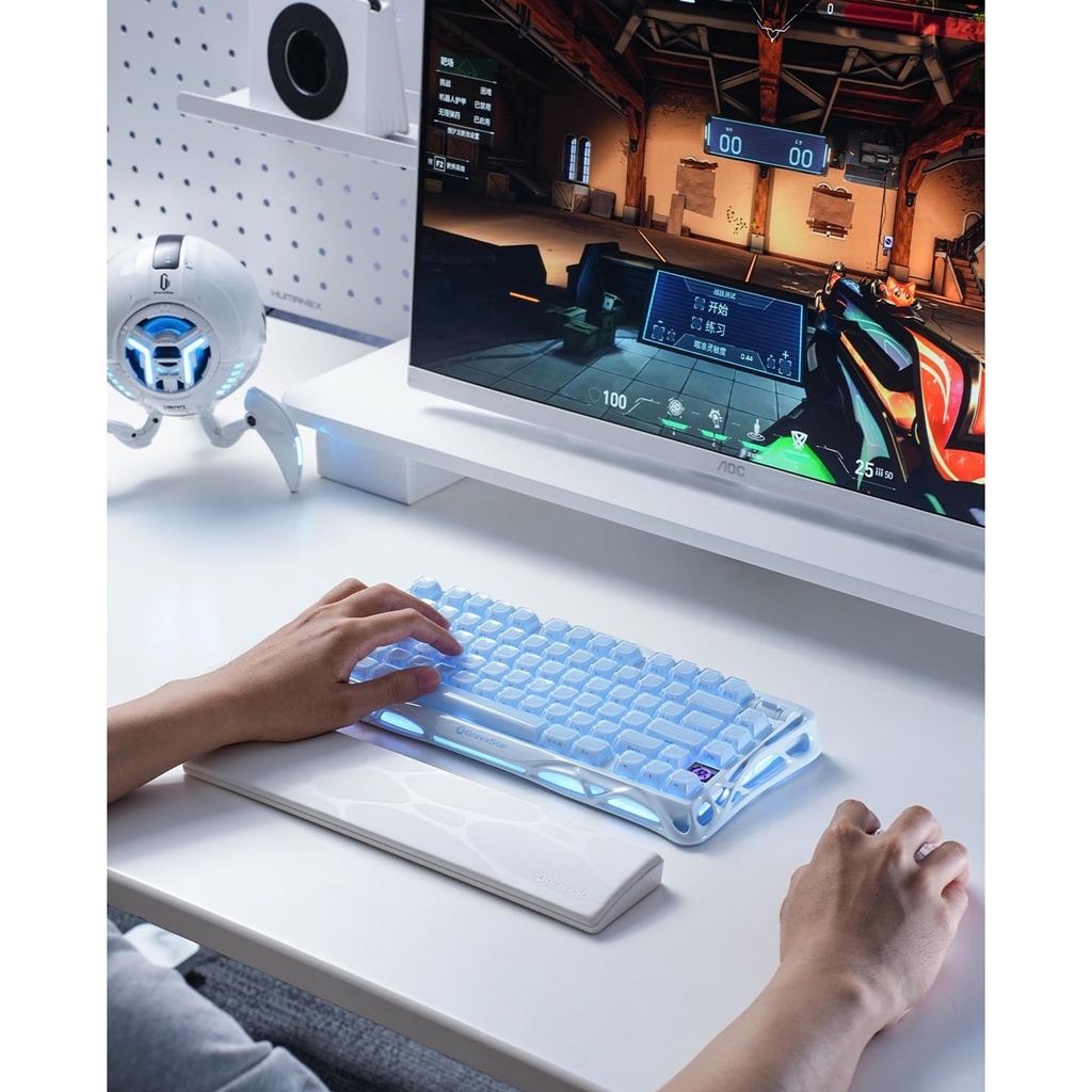 GravaStar 75% Keyboard Wrist Rest Pad - White