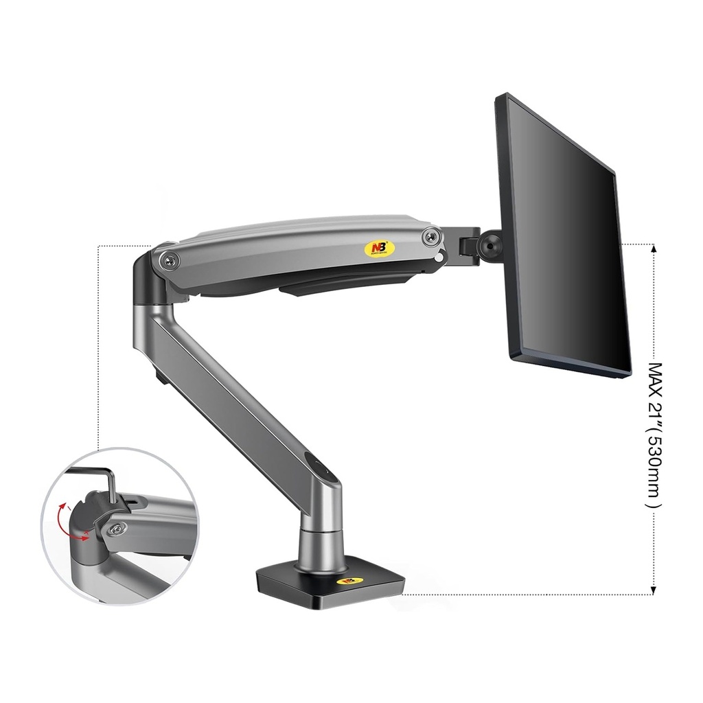NB North Bayou , For Most 22-35 Inch Computer Monitors / TV, Adjustable Tilting, Rotating, Weight Up to 19.8lbs, Black F100A