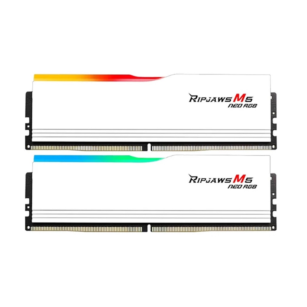 G.SKILL Ripjaws M5 Neo RGB Series ( Intel XMP & AMD EXPO) DDR5 RAM 64GB (2x32GB) 6000MT/s CL36 Desktop Memory Kit - White