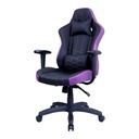 Cooler Master Caliber E1 Series Gaming Chair, Fixed Armrest, Ergonomic Pillow Headrest, Lumbar Support - Purple/Black
