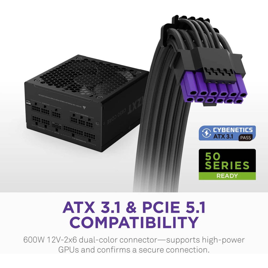 NZXT C850 Gold Core 80PLUS Gold Fully Modular ATX 3.1 850W Power Supply