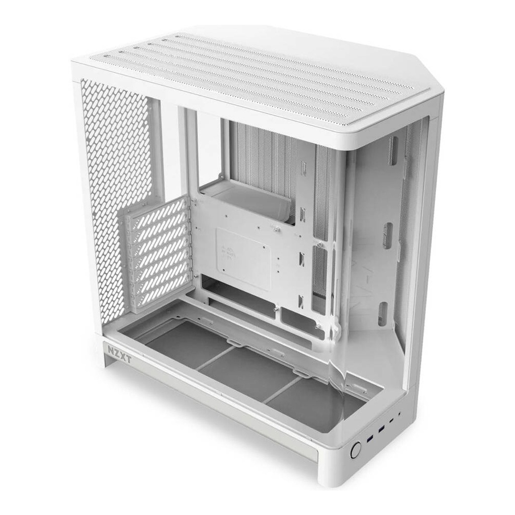 NZXT H6 RGB+ (2026) Dual-Chamber ATX Mid-Tower Airflow Two Panel Front & Left Side Tempered Glass Case With 3 RGB Fans - White