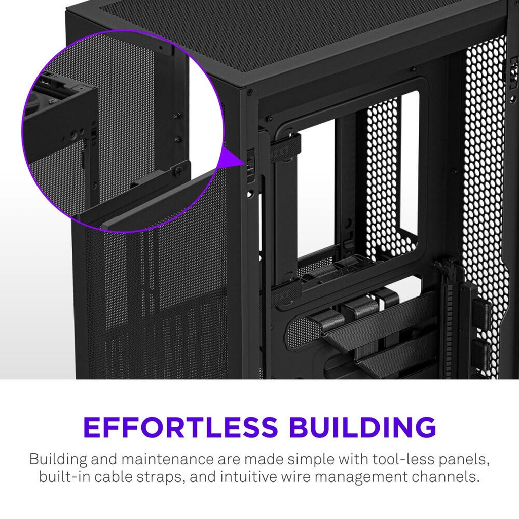 NZXT H2 Flow Mini-ITX SFF Airflow Left Side Tempered Glass Case - Black