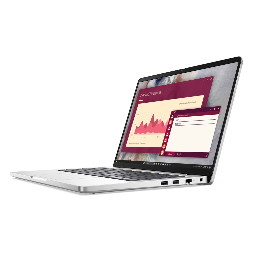 Dell Pro 14 PC14250 Laptop, Intel Core Ultra 7 255U Processor, 16GB DDR5 RAM, 512GB SSD NVMe, Integrated Intel Graphics, 14" FHD IPS Display, Backlit Keyboard, Windows 11 Pro (License) - Silver