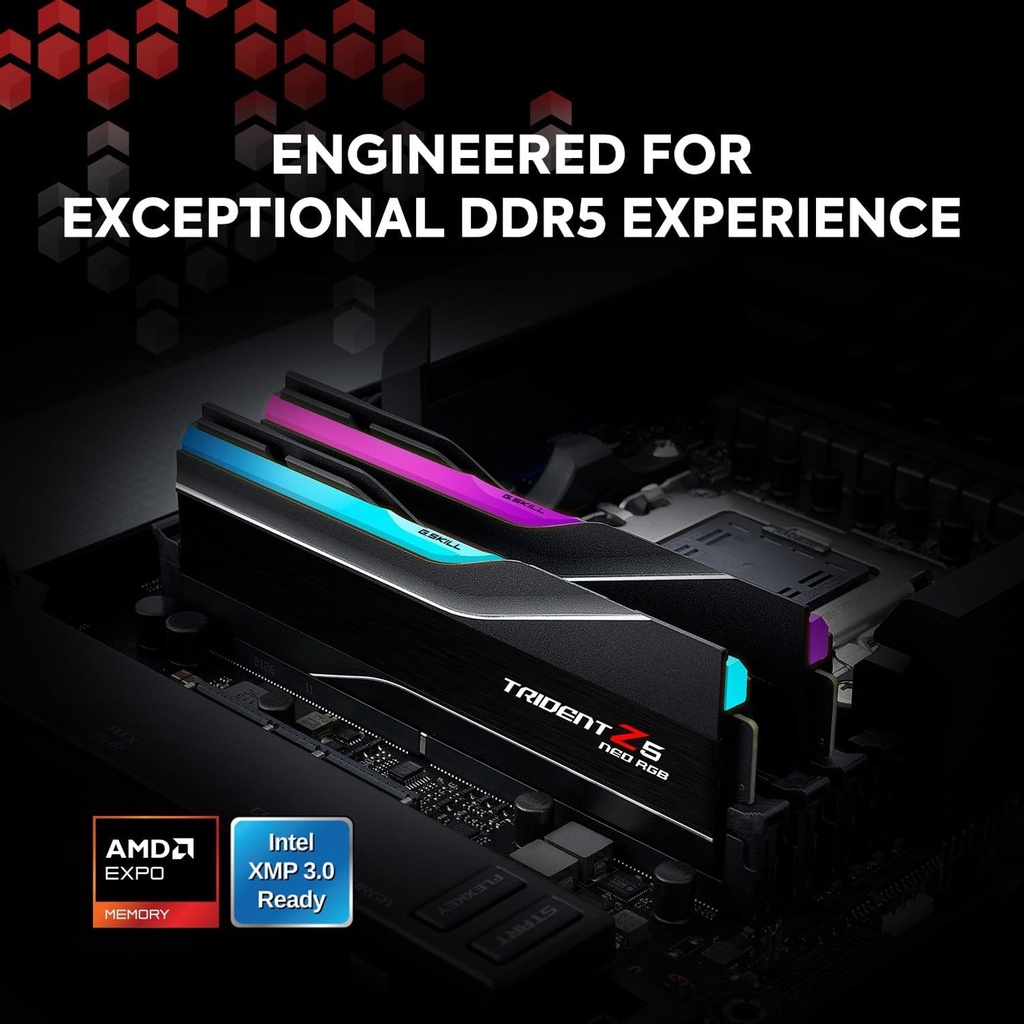 G.SKILL Trident Z5 Neo RGB Series ( Intel XMP & AMD EXPO) DDR5 RAM 32GB (2x16GB) 6000MT/s CL36 Desktop Memory Kit -Black