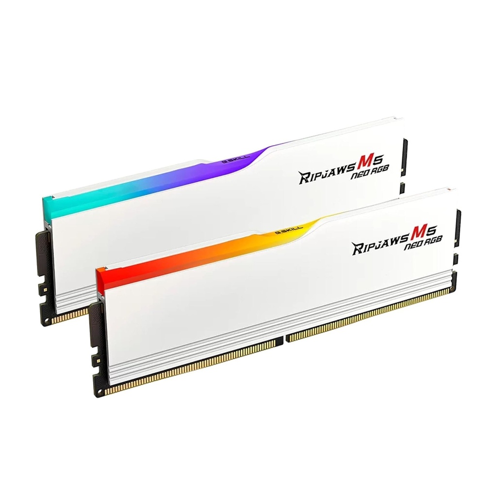 G.SKILL Ripjaws M5 Neo RGB Series ( Intel XMP & AMD EXPO) DDR5 RAM 32GB (2x16GB) 6000MT/s CL36 Desktop Memory Kit - White