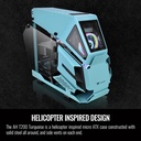 Thermaltake AH T200 Helicopter Styled Open Frame Micro ATX Gaming Case - Turquoise