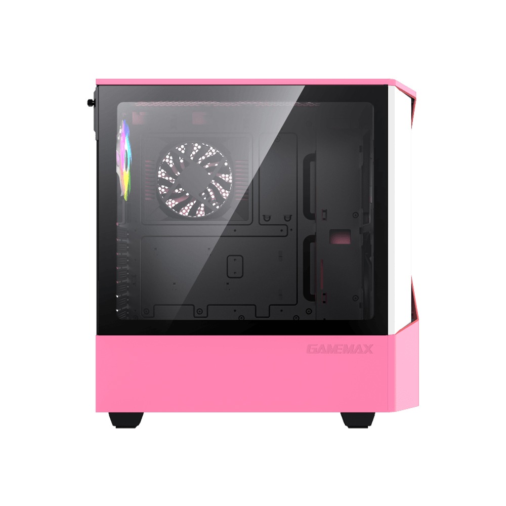 GameMax Contac COC WP Mid Tower Gaming Case - Pink/White