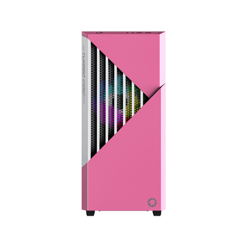 GameMax Contac COC WP Mid Tower Gaming Case - Pink/White