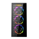 Twisted Minds Killstreak-03 Mid Tower Two Panel Front & Left Side Tempered Glass Case with 4 RGB Fans - Black