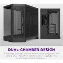 NZXT H6 RGB+ (2026) Dual-Chamber ATX Mid-Tower Airflow Two Panel Front & Left Side Tempered Glass Case With 3 RGB Fans - Black