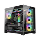 Gameon Emperor Midnight VX Series Mid Tower Gaming Case With 4 ARGB Fans - Black