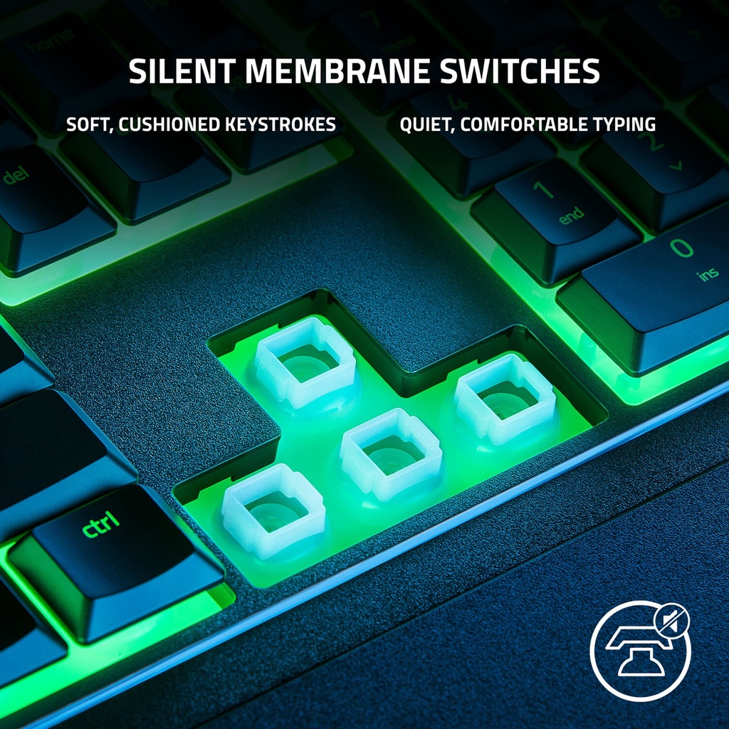 Razer Ornata V3 X Low Profile Keys RGB Wired Gaming Keyboard Silent Membrane Switch - Black