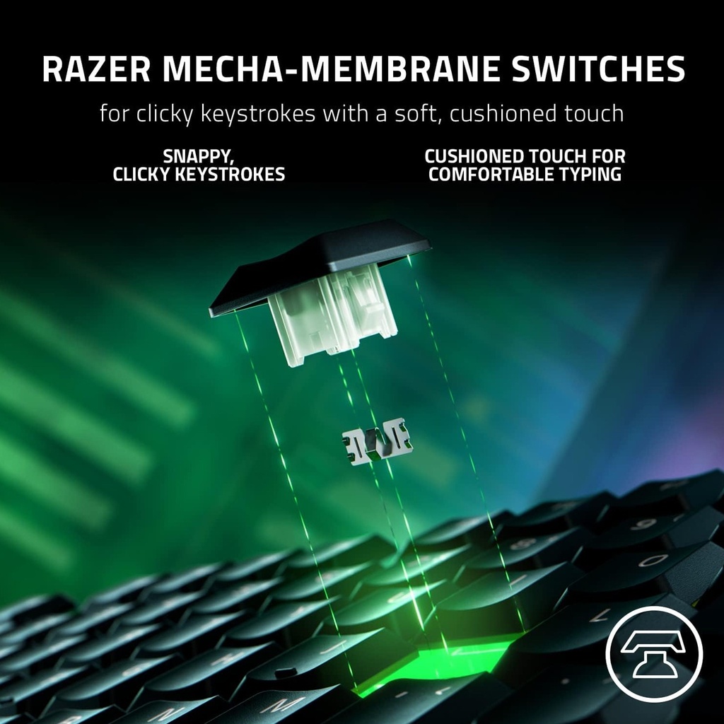 Razer Ornata V3 Low Profile Keys RGB Wired Gaming Keyboard Mecha-Membrane Switch - Black