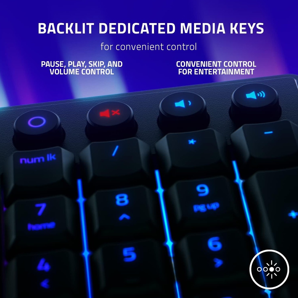 Razer Ornata V3 Low Profile Keys RGB Wired Gaming Keyboard Mecha-Membrane Switch - Black