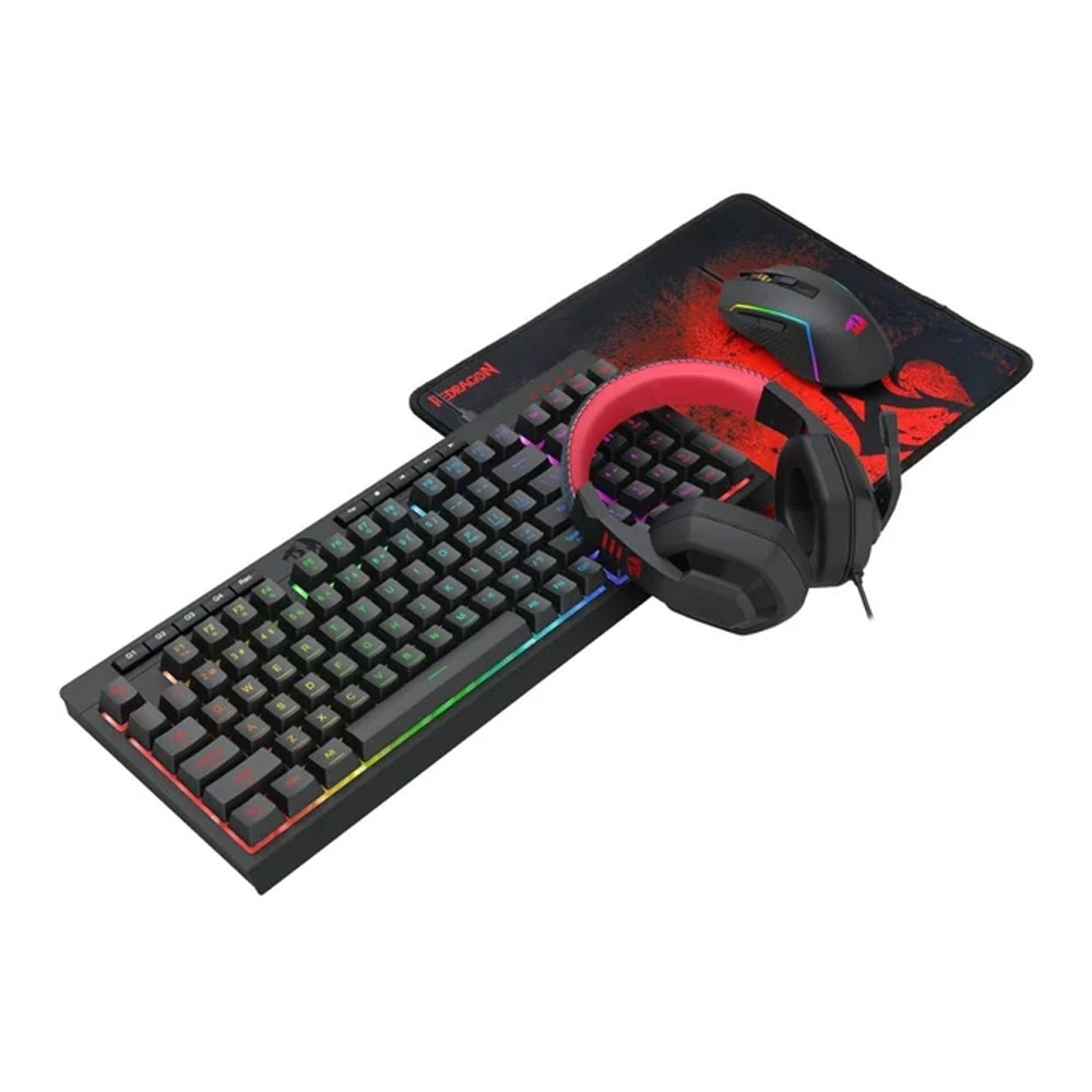 Redragon S149 (4-in-1 K515-RGB+M616-RGB+H120+P016) Keyboard, Mouse, Mousepad, Headset Gaming Combo Set