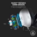 Razer BlackShark V2 X Wired Esports Gaming Headset, 7.1 Surround Sound, 50mm Drivers, Noise Isolating Earcups, Hybrid Memory Foam Cushions Comfort - Special White Edition