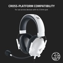 Razer BlackShark V2 X Wired Esports Gaming Headset, 7.1 Surround Sound, 50mm Drivers, Noise Isolating Earcups, Hybrid Memory Foam Cushions Comfort - Special White Edition