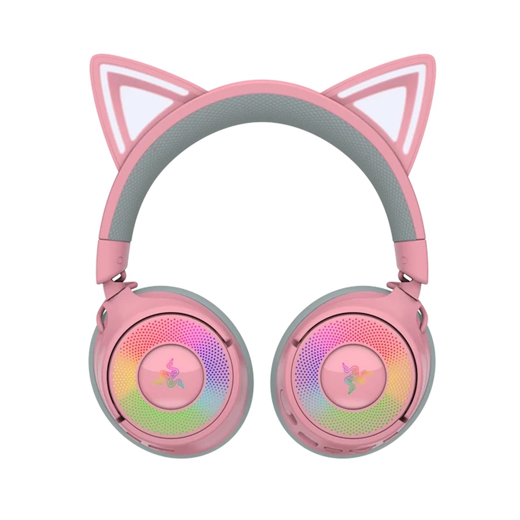 Razer Kraken Kitty V3 Pro RGB Wireless/Bluetooth/Wired Gaming Headset, THX Spatial Audio, Reactive Cat Ears,Up to 70hrs Battery- For PC/PS5 - Quartz Edition