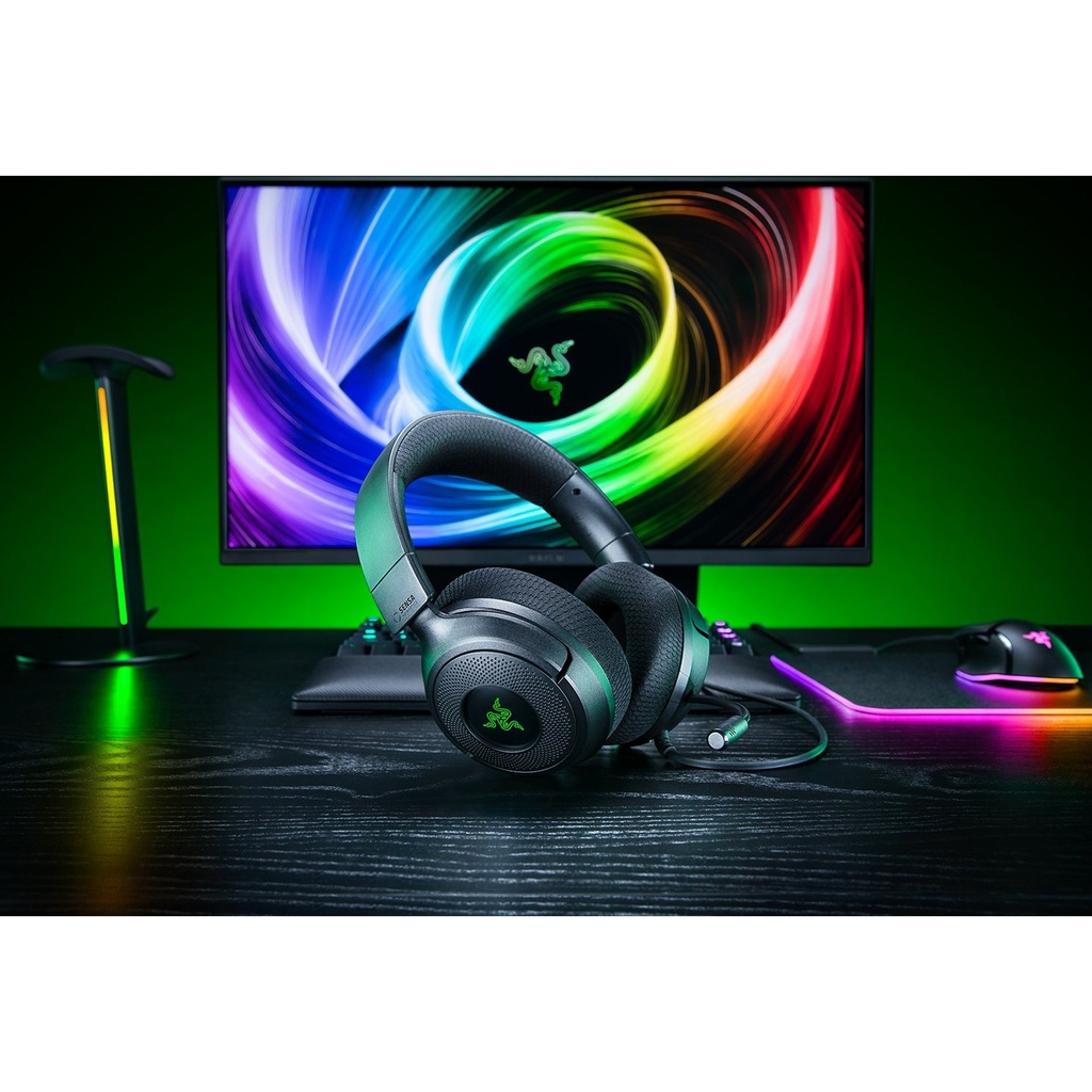 Razer Kraken V4 X Sensa HD Haptics Wired Gaming Headsets For PC, Mac, PlayStation - Black