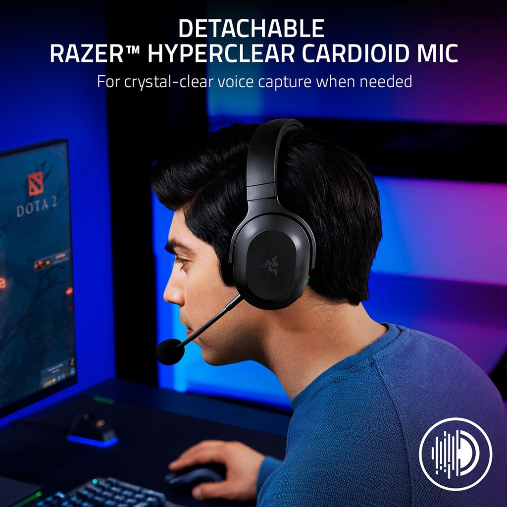 Razer Barracuda X Wireless Milti-Platform Gaming & Mobile Headset, For PC, PlayStation, Switch, Android, iOS - Black