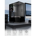 Tortox Nimbus E-ATX Fornt & Left Side Tempered Glass Case With 3 RGB Fans - Black